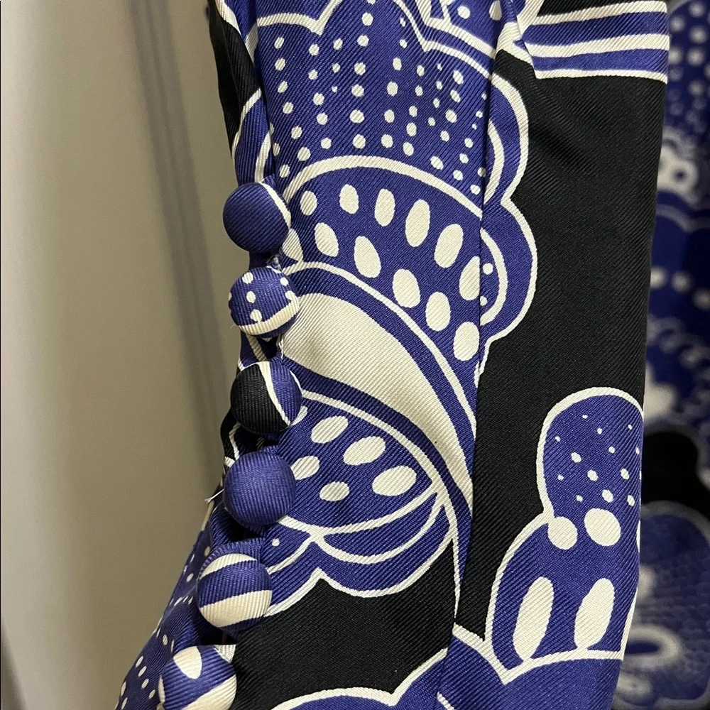 Silk Banana Republic Purple and White Patterned Dress - Picture 3 of 7